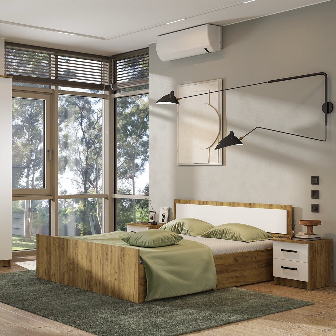 "Евро" Кровать 1,20м крафт/белый