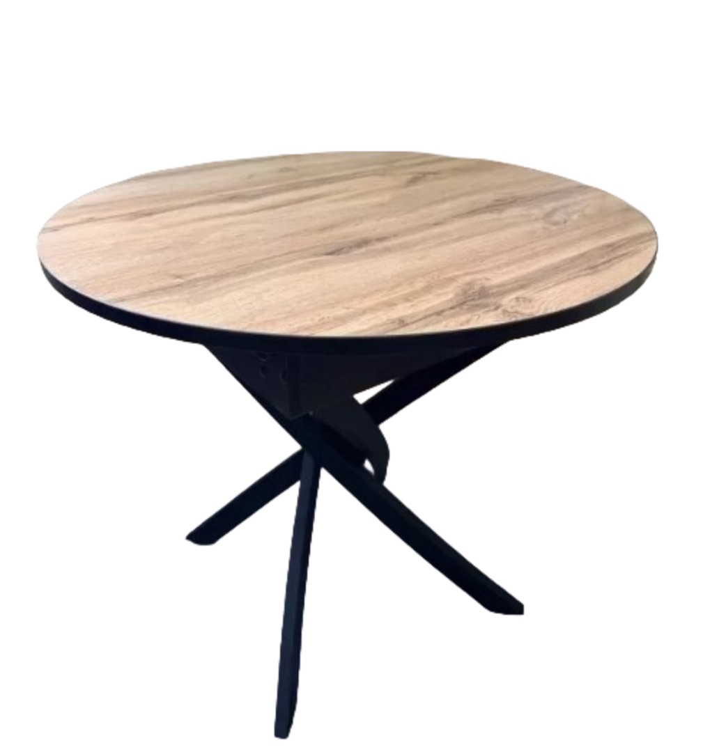 "Норд" Стол царговый раздвижной "Бабочка" 320мм (черный матовый) Пластик (Лавант)