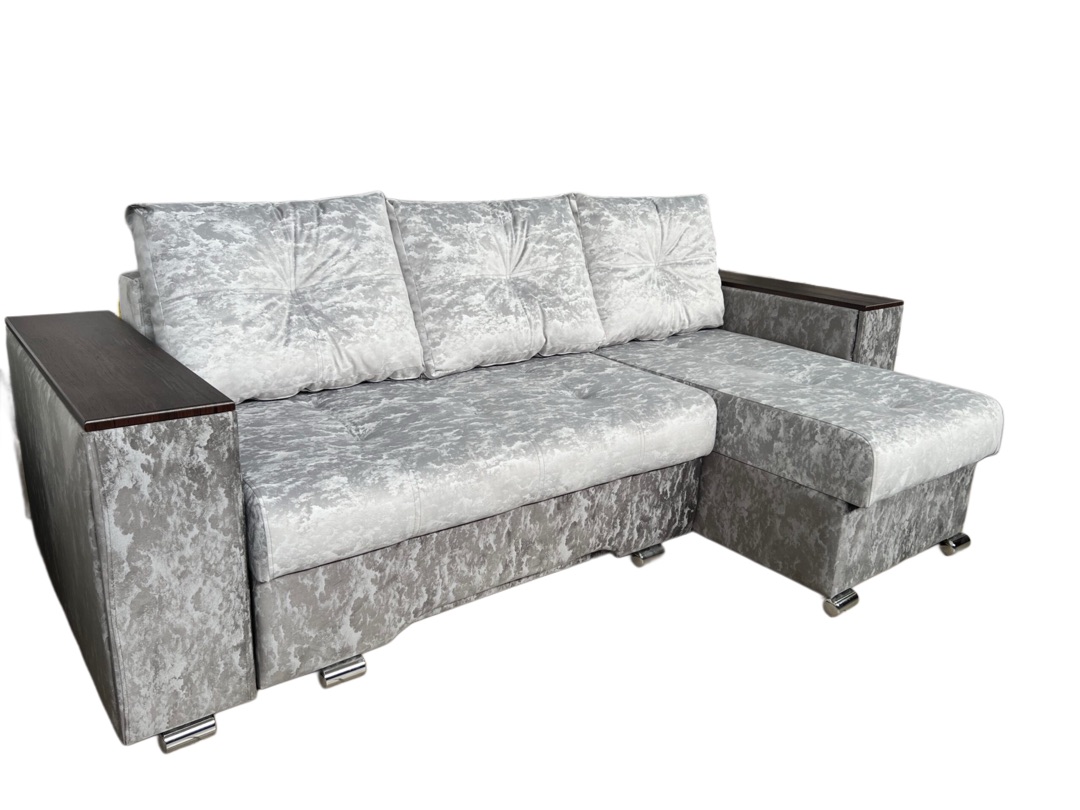 "Вегас" диван угловой с трапецией и многофункциональным подлокотником, УПБ, Тик-так, СМ 2,0*1,5 