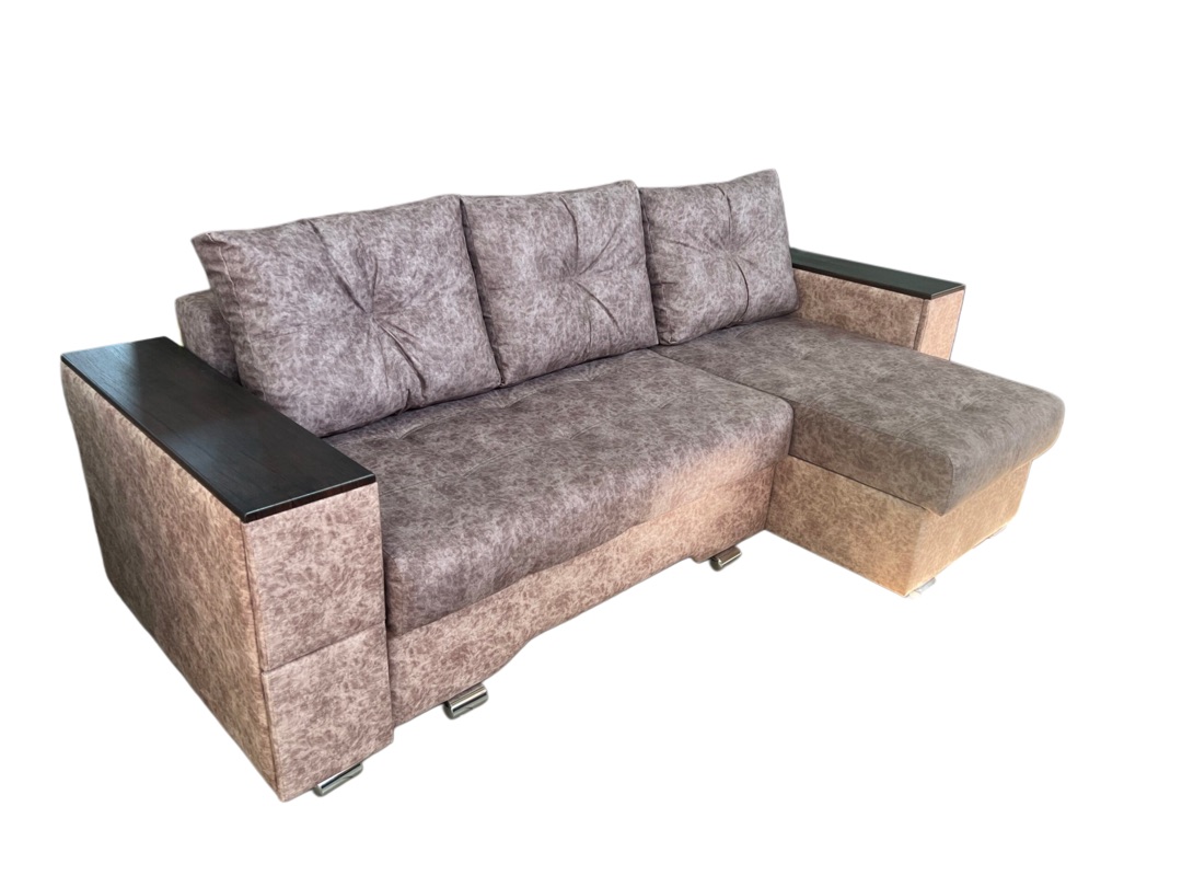 "Вегас" диван угловой с трапецией и многофункциональным подлокотником, УПБ, Тик-так, СМ 2,0*1,5 