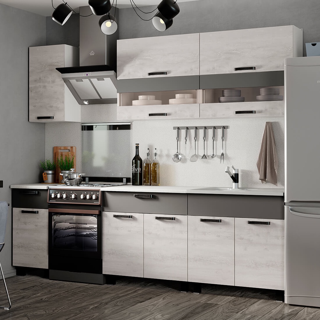 2,00 "Дакота" Кухня бетон пайн/графит