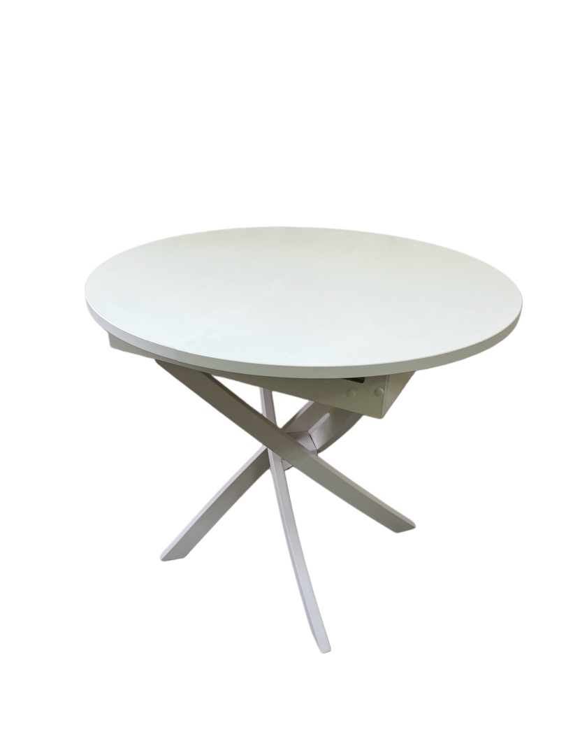 "Норд" Стол царговый раздвижной "Бабочка" 320мм (белый матовый) Пластик