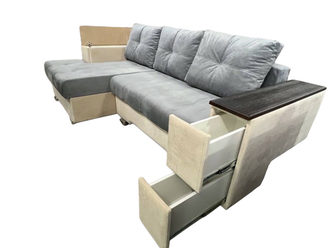 "Вегас" угловой с увел.атаман,многофункциональным подлокотником, УПБ, Тик-так,СМ2,0*1,5(Угол левый7)