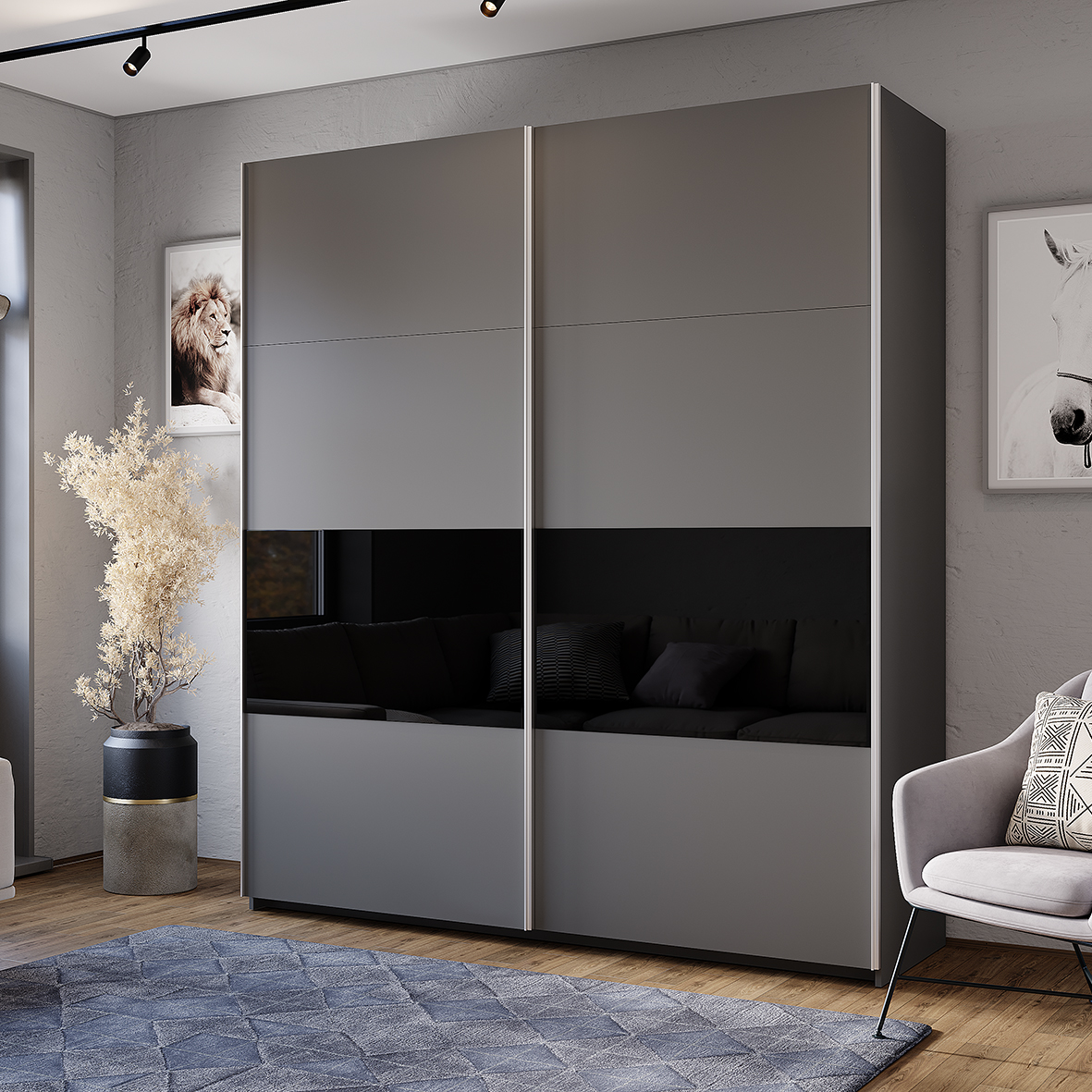 "Харви" Шкаф-купе ШКК-10 Графит