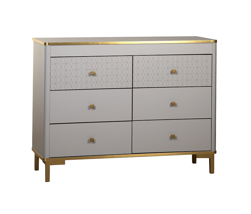 Комод 65.01 "Антре" (серый / золото)