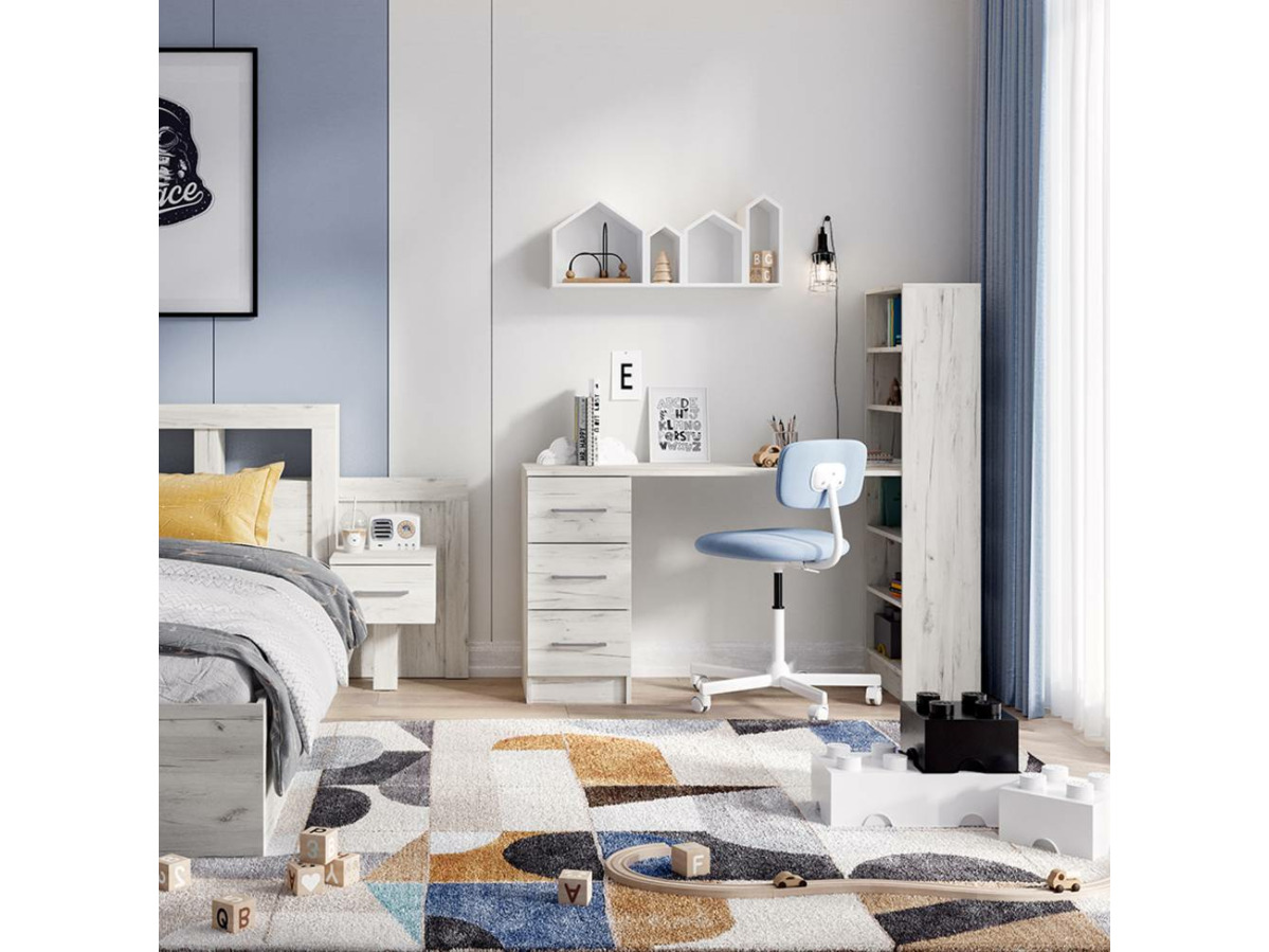 ГРАНД  Стол письменный (1,450 х1,350х0,502)Дуб крафт Белый