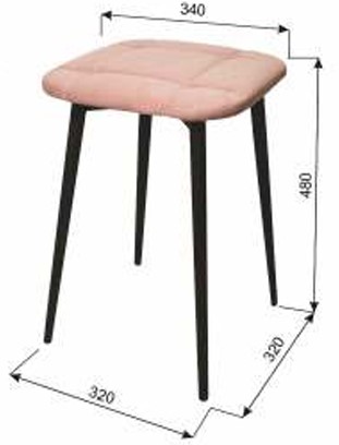 Табурет "Фрея" (ВВ) металлокаркас белый матовый ДЕЛАЮТ ТОЛЬКО ВЕЛЮТТО