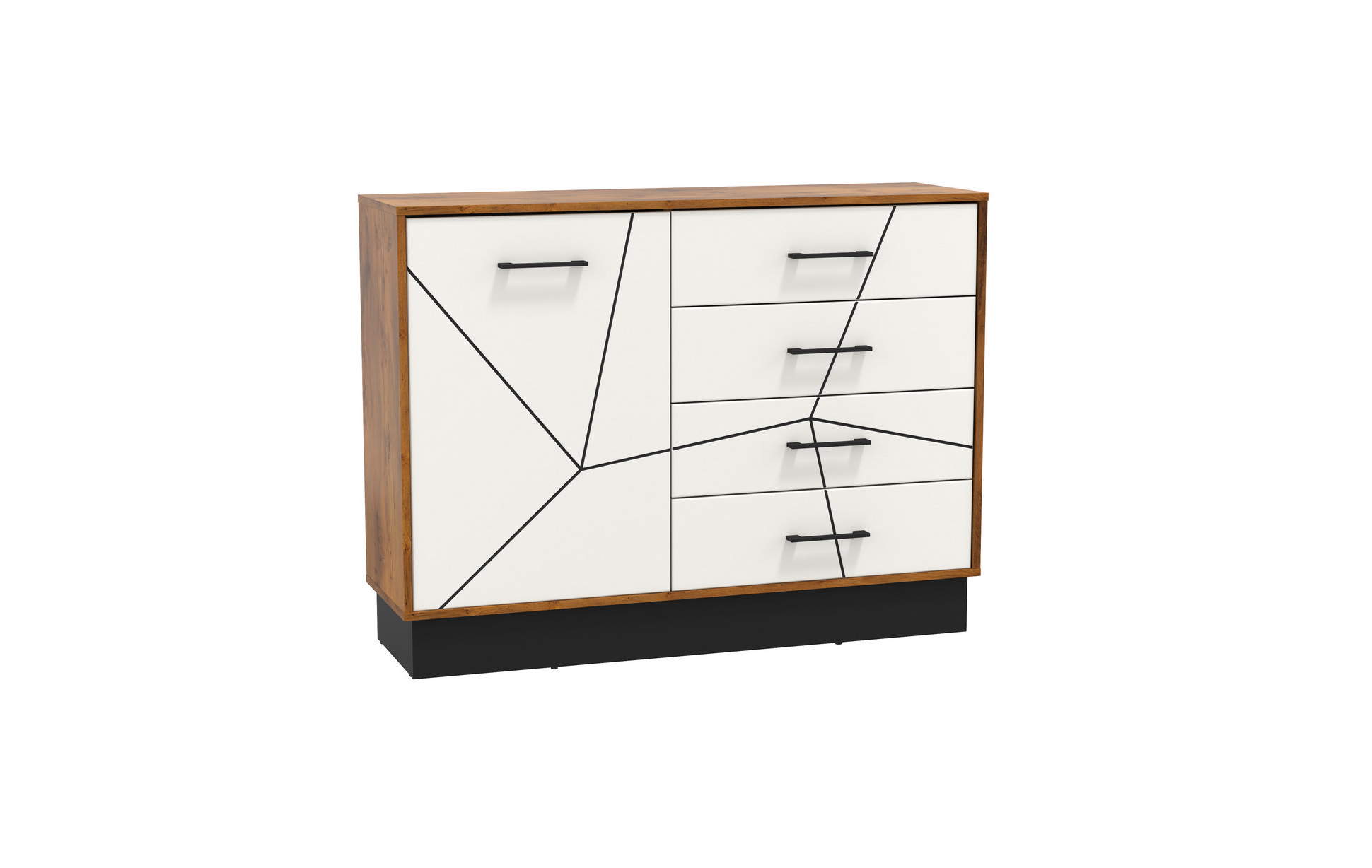 54.08 Комод "Гамма" (ш.1200) Таксония/Белый