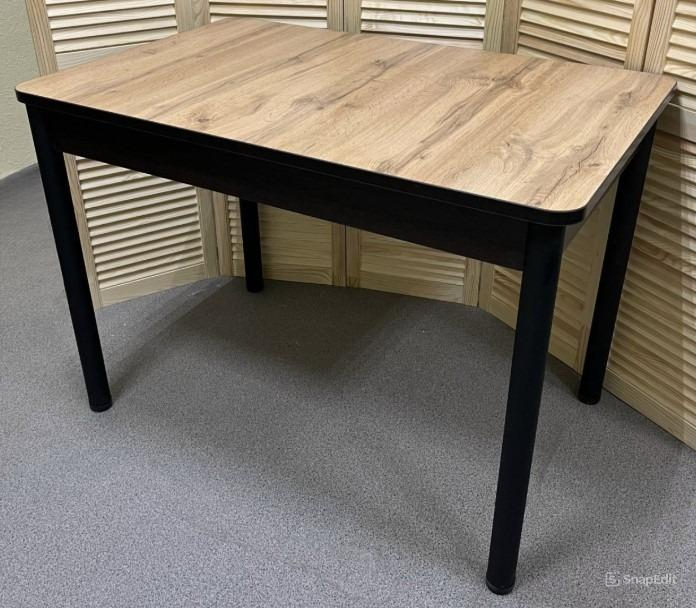 Стол Лидер пластик раздвижной вставка 300мм черный матовый АКЦИЯ