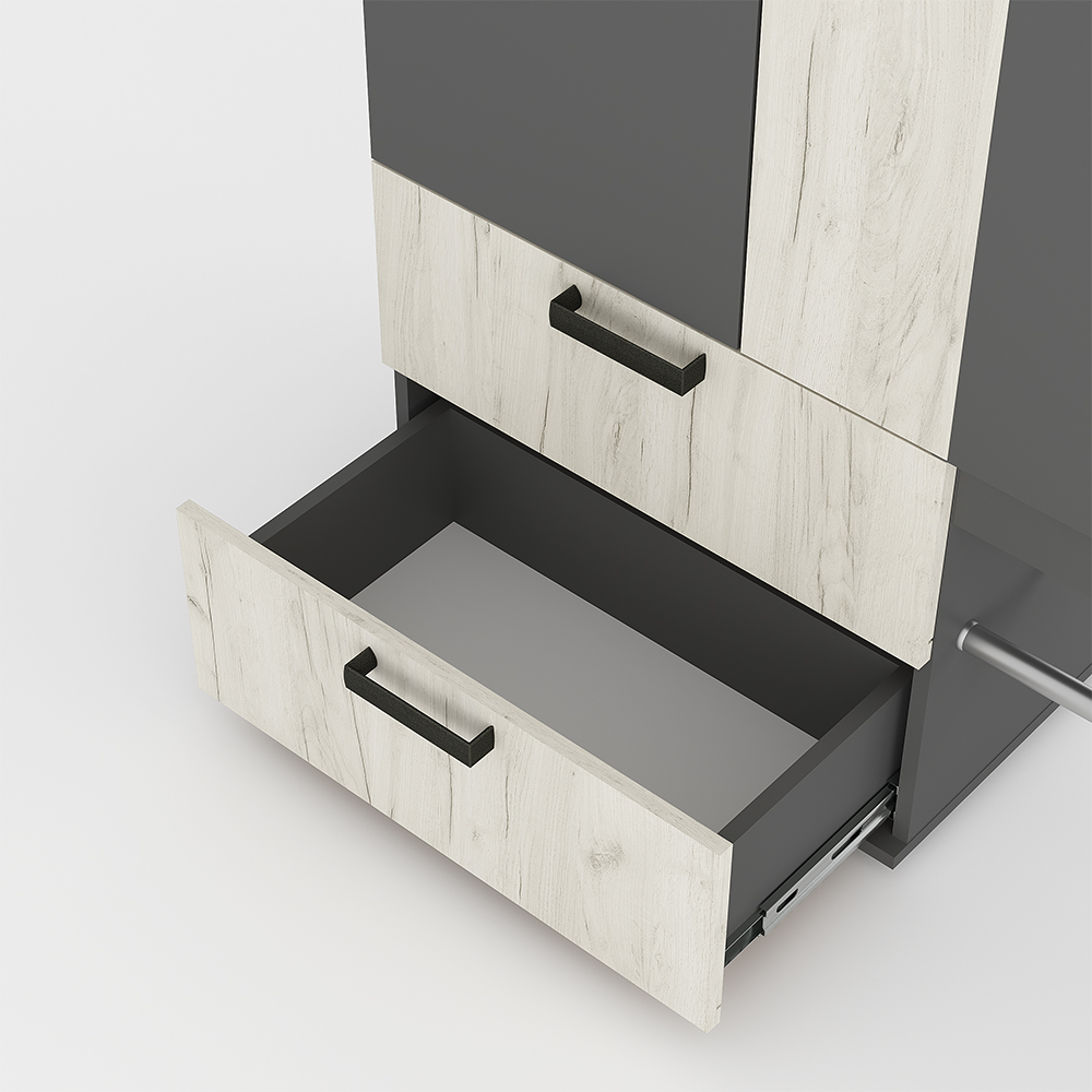 "ТРАМП" Прихожая Графит/дуб крафт белый