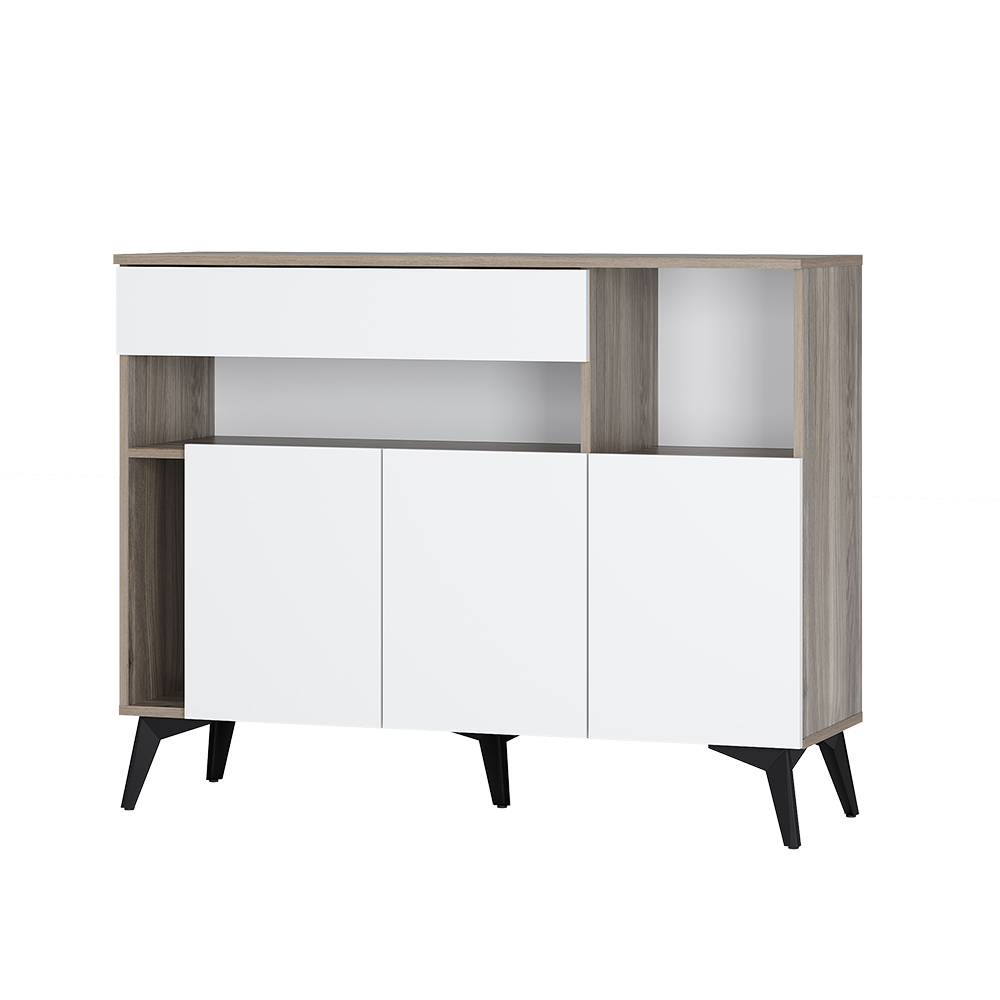 "Ева" Комод КМ-11(Дуб смоки/белый) 