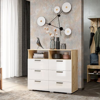 "Азаро" Комод "BTS"  Крафт/белый глянец  СНЯТО