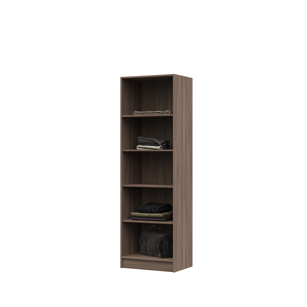 Гостиная МАКАРЕНА ЛДСП ШК 301 шкаф полки (0,6х1,908х0,44) фасад ШИМО СВЕТЛ/корпус ШИМО ТЕМН