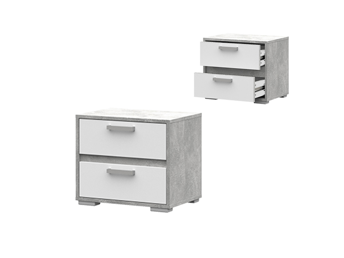 ДЕНВЕР ТБ 01 Тумба Прикроватная (500 х448х354) Фасад БЕЛЫЙ/Корпус АТЕЛЬЕ СВЕТЛЫЙ