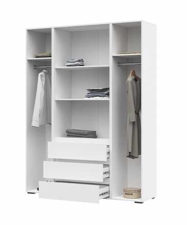 ХЕЛЕН ШК 05 Шкаф четырехстворчатый с ящиками (1600х2080х460) Фасад БЕЛЫЙ/Корпус БЕЛЫЙ