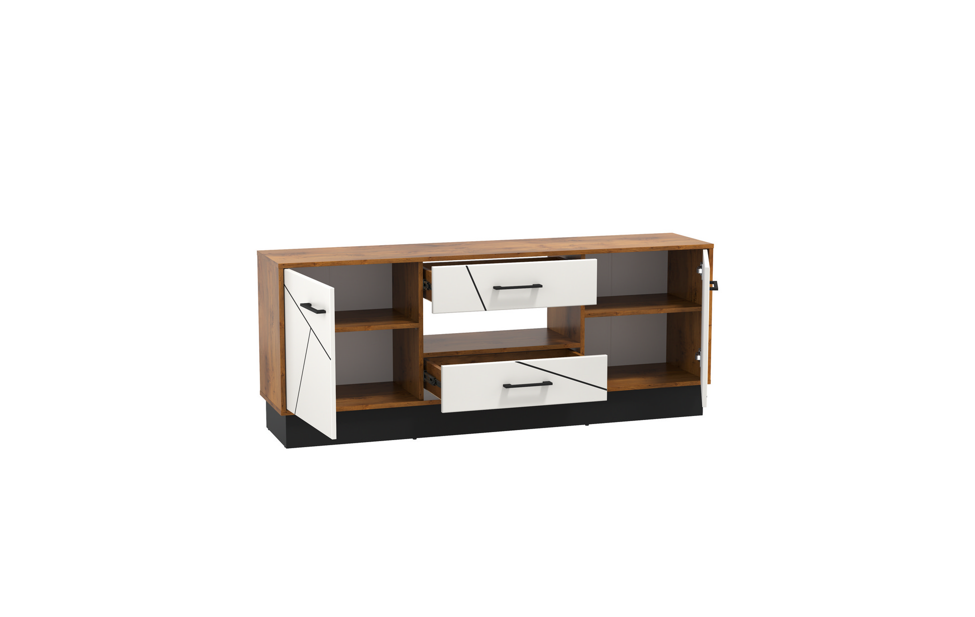 54.04 Тумба под ТВ "Гамма" (ш.1600) Таксония/Белый