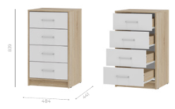 "Мия" Комод Сонома/белый