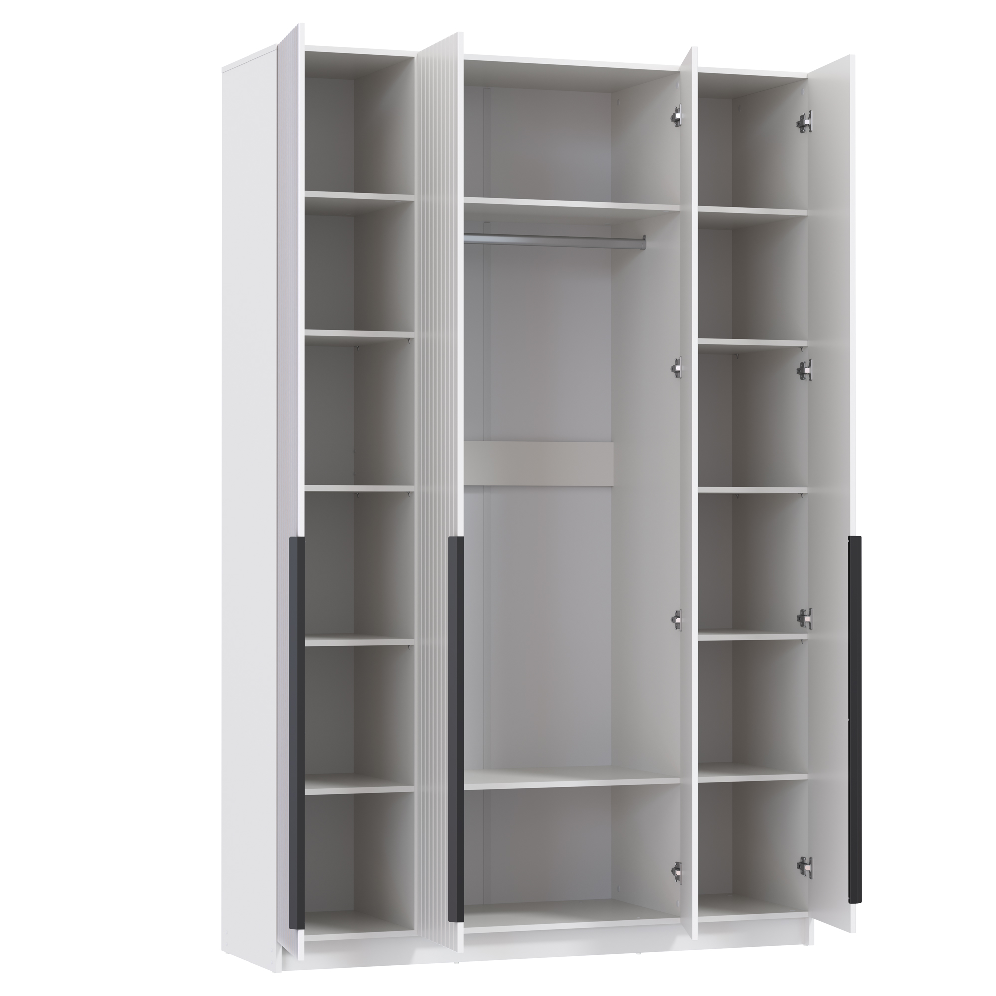 Шкаф для одежды 67.09 "Брандо" (4-х дв.) (МДФ ПВХ белый матовый) (h2500)