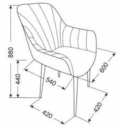 Кресло "Джерси" на белых матовых ногах (Опора №2)