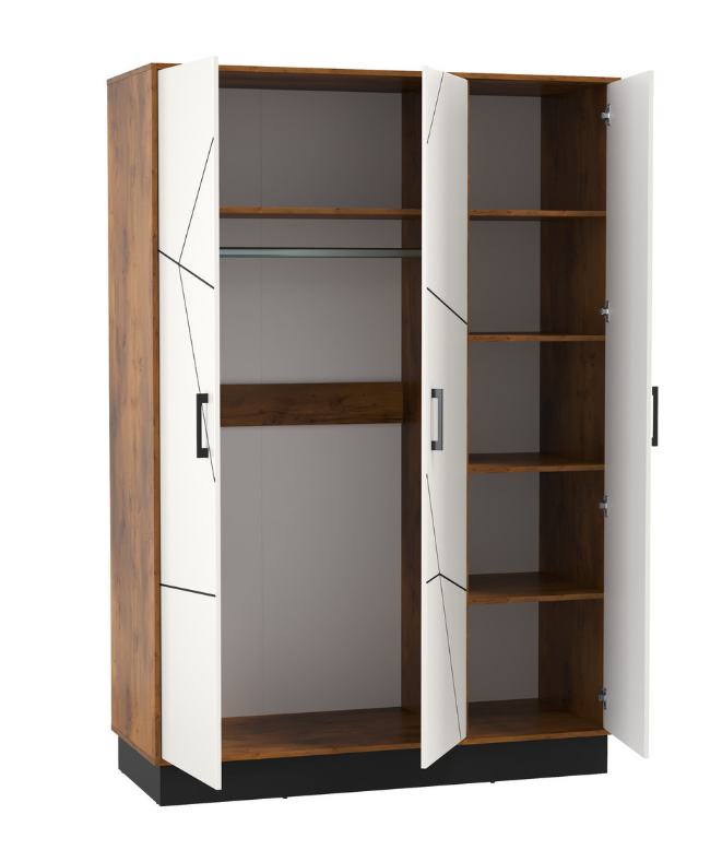 54.12 Шкаф для одежды "Гамма" (3-х дв.) Таксония/Белый