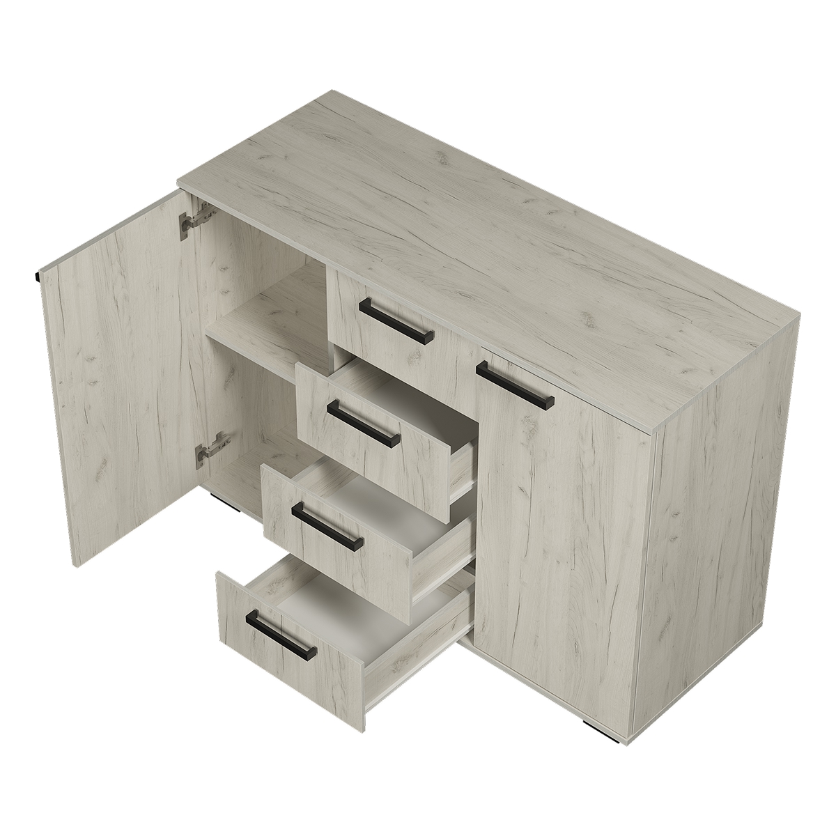 "Стандарт №2" Комод (Дуб крафт белый) 