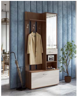 Прихожая СОРРЕНТО  (0,91х2,02х0,340) ШИМО СВЕТЛ/ШИМО ТЕМН