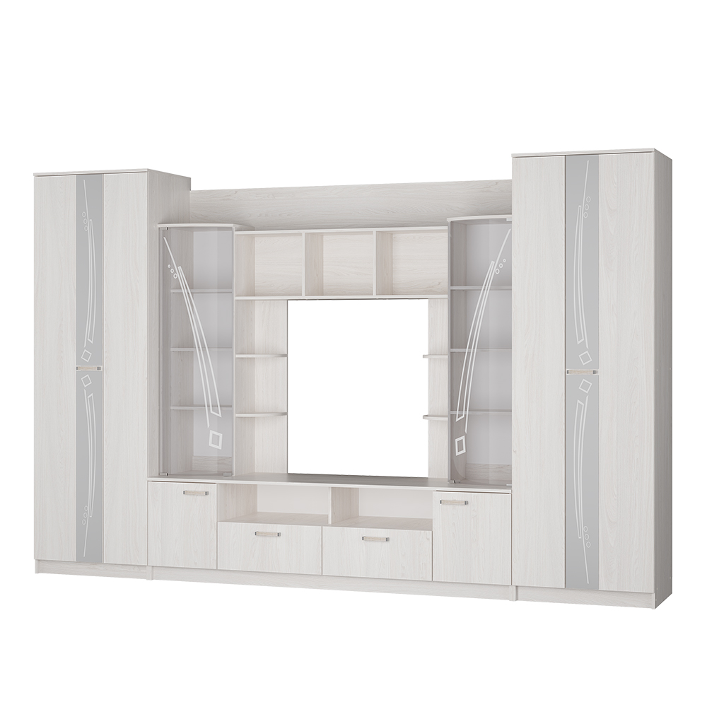 "Венеция" ЛДСП Гостиная 3,4 Ясень белый