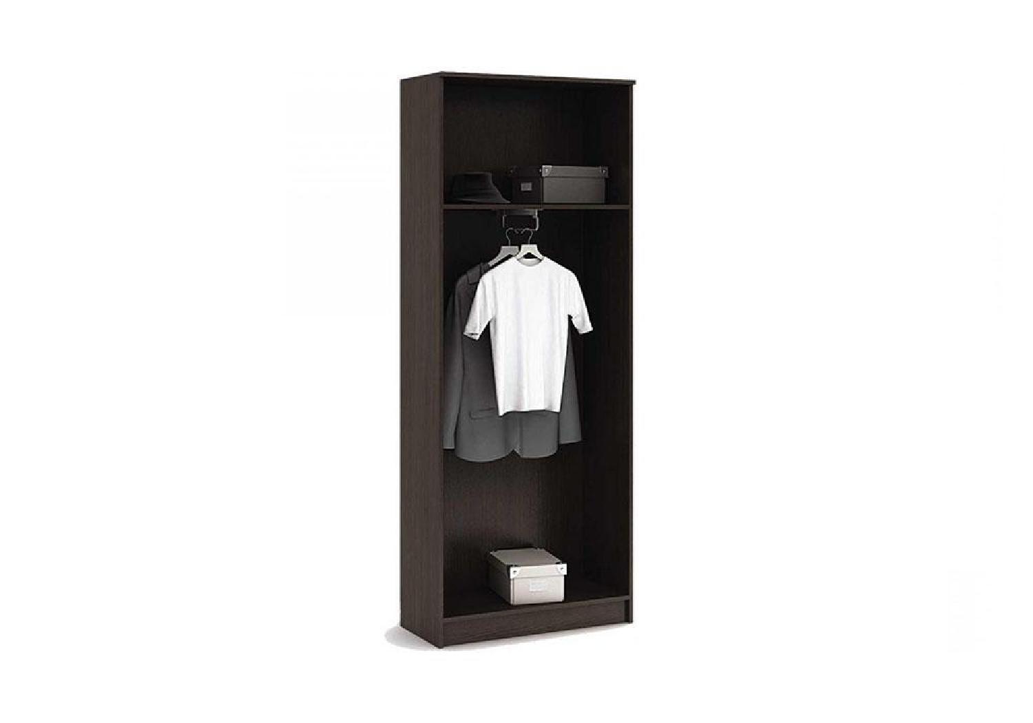 Прихожая МАШЕНЬКА ШК 205 шкаф с перегородкой (0,8х2,02х0,376) фасад БЕЛФОРТ/корпус ВЕНГЕ