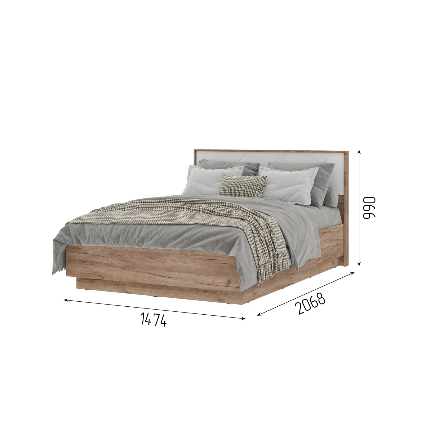 ОРЕГОН КР 01 1.4х2.0 (1474х990х2070)Фасад МДФ БЕЛЫЙ СУПЕРМАТ/Корпус ДУБ КРАФТ ТАБАЧНЫЙ