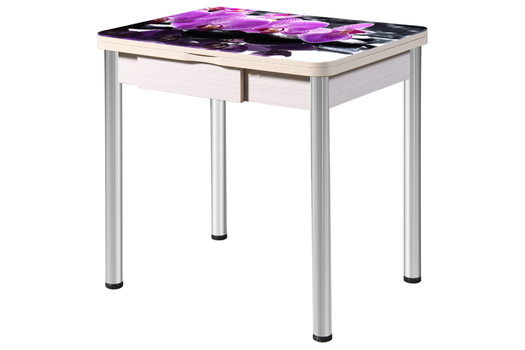 "Ника 1,20 + ЯЩИК"Стол повор.-раскл.(08*06*(1,2*0,8)) ЭМАЛЬ (БЕЛАЯ) (Белый) D50 Круглая