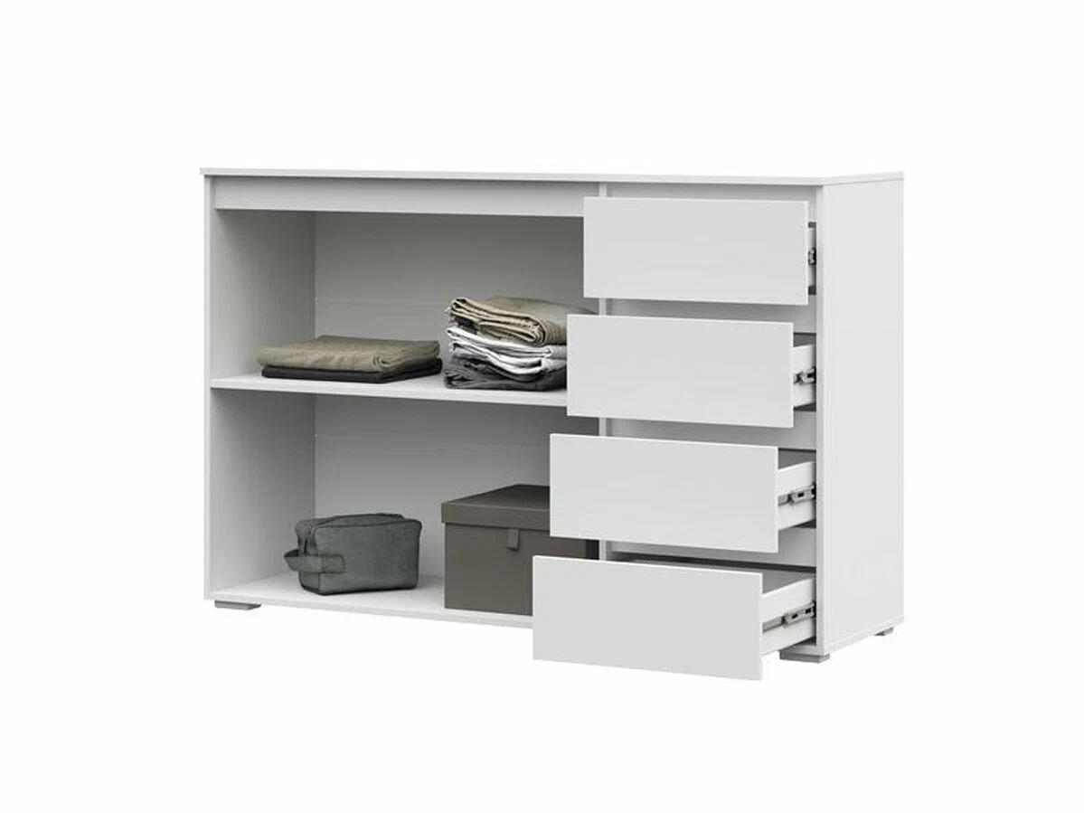 ХЕЛЕН КМ 06 Комод 4 ящика (1502х958х460) Фасад БЕЛЫЙ/Корпус БЕЛЫЙ