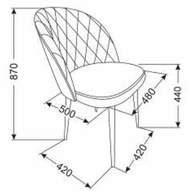 Стул "ГРЕЙС" на белых матовых ногах.(Опора №2)