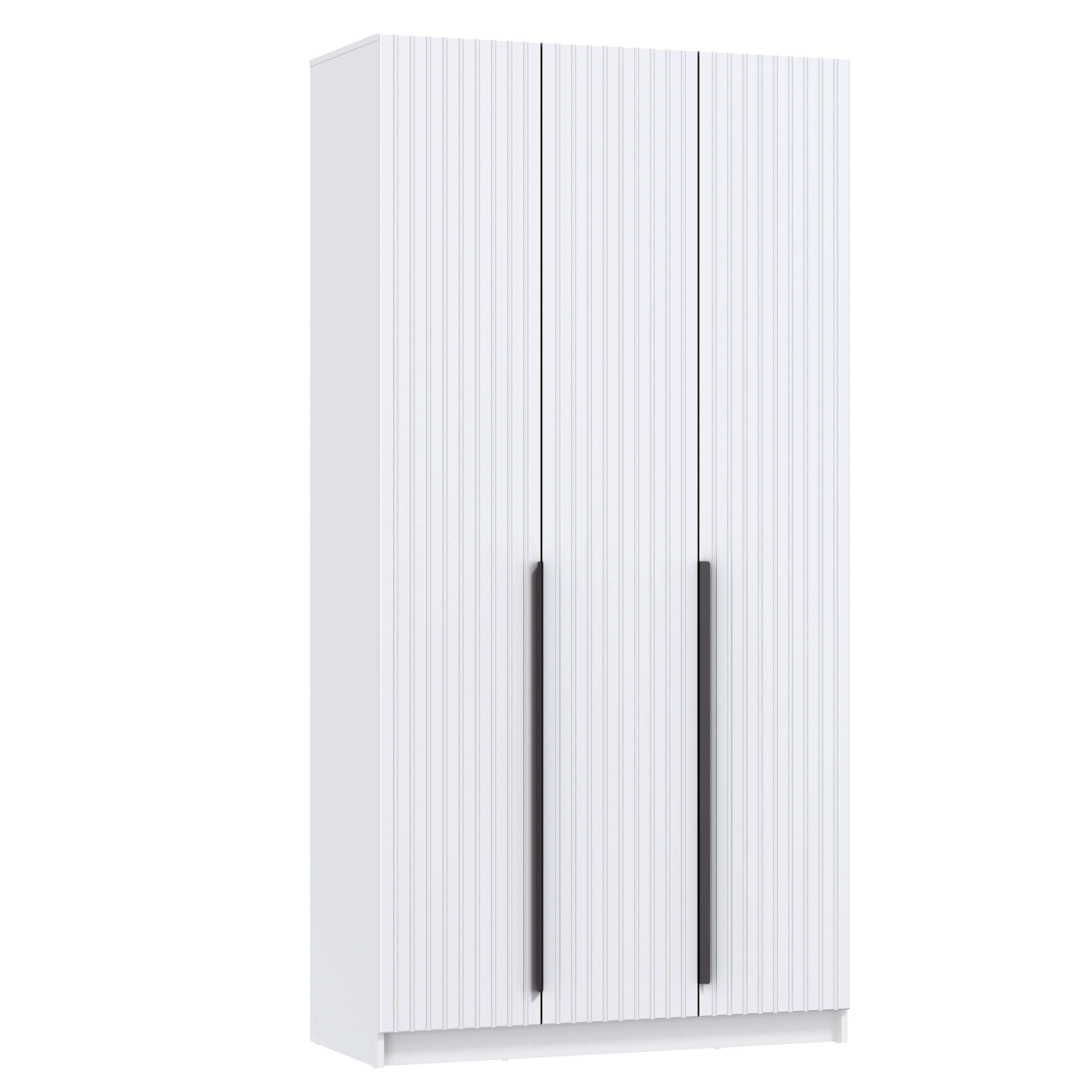 Шкаф для одежды 67.12 "Брандо" (3-х дв.) (МДФ ПВХ белый матовый) (h2400)