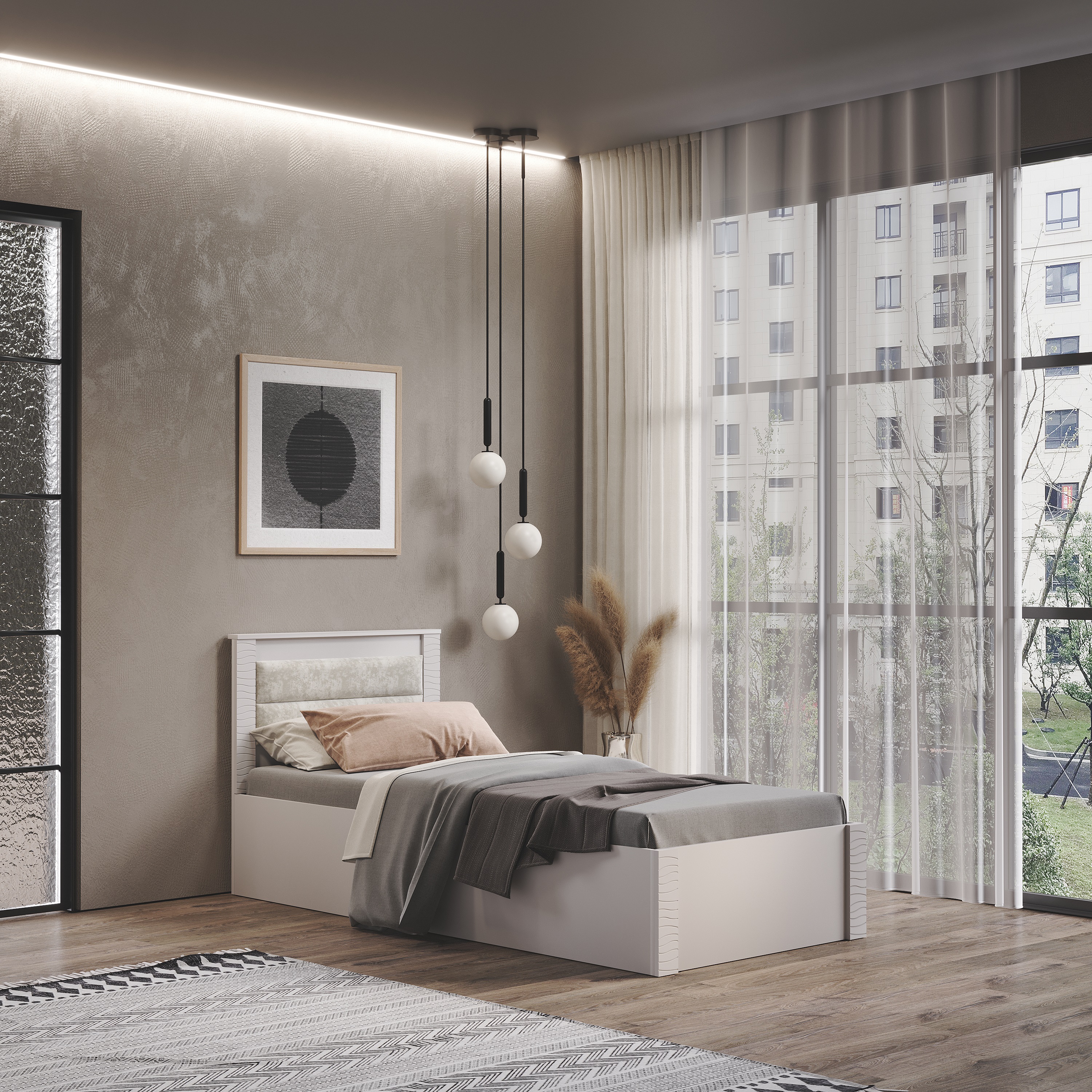 "Монако" Кровать КР-17 0,9х2,00 Кашемир