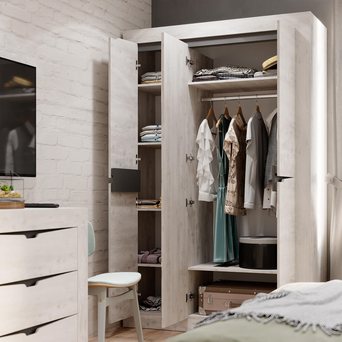 "Леонардо" Шкаф 3-х ШК-35