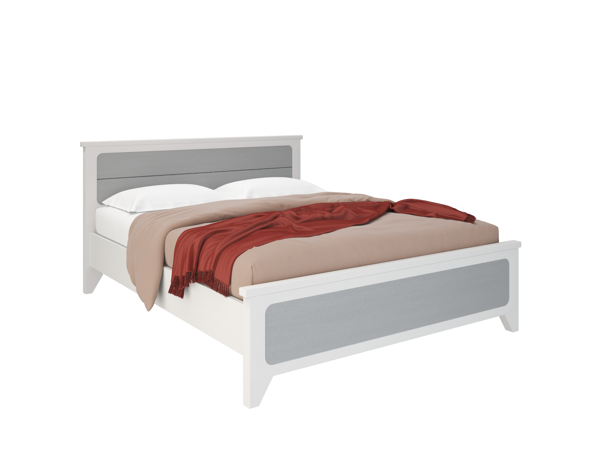 "Соня" Кровать 1,20 (белый+вставки бежевые)