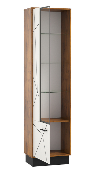 54.01 Шкаф-пенал "Гамма" (левый) Таксония/Белый