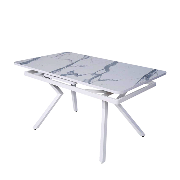 Стол "ЛОФТ-ЛЮКС 1,8" раздвижной пластик (1,4*0,8*1,8) опора Изогнутая Квадрат (0414/Белый)