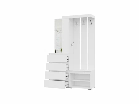 ХЕЛЕН ПР-01 Прихожая (1,260х1,980х0,353) ФАСАД БЕЛЫЙ/ КОРПУС БЕЛЫЙ