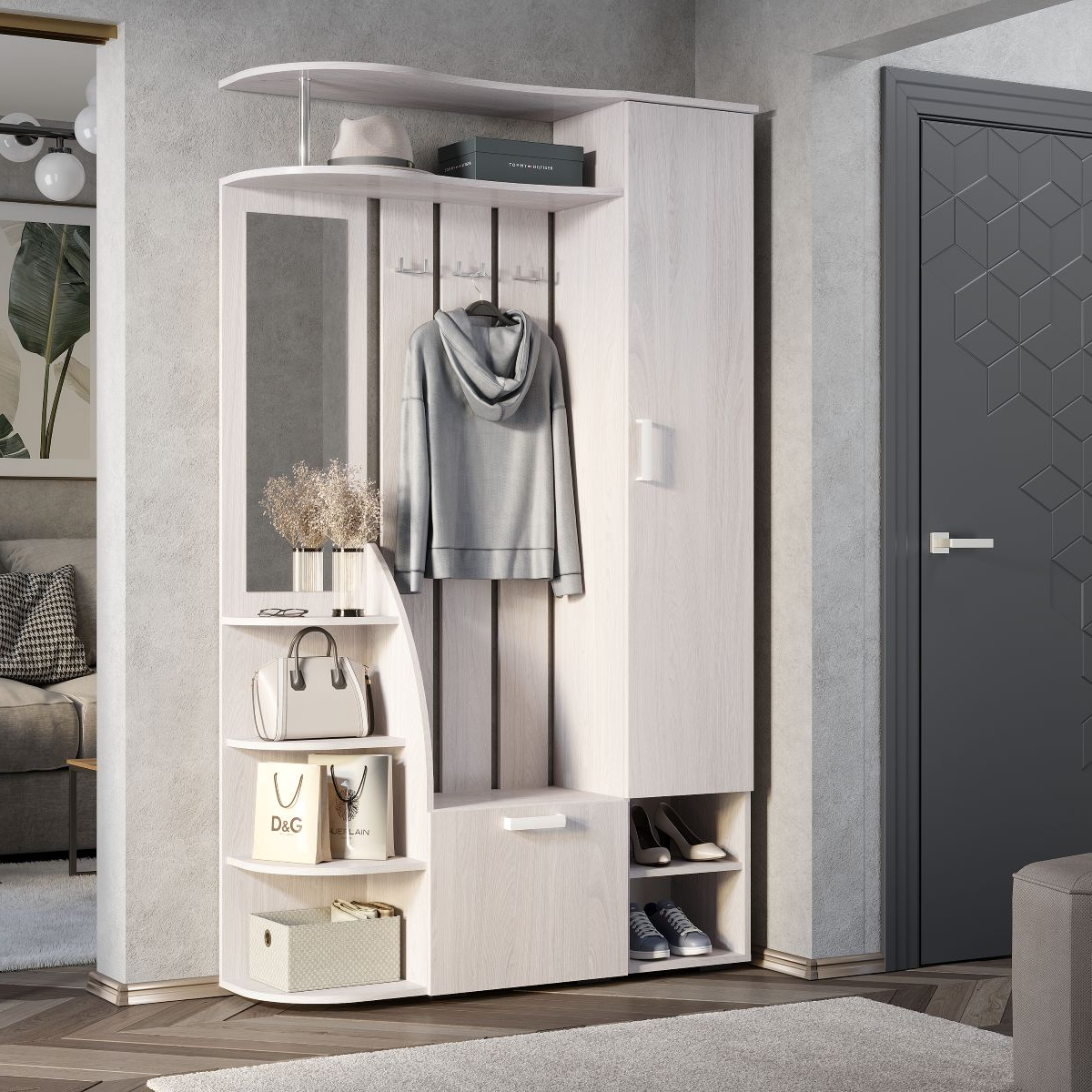 "Анора" Прихожая ПР-03 Ясень белый