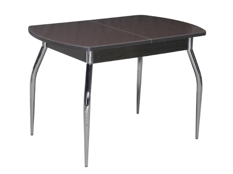 "Грация 1,45" Стол  раздв.(1,1*1,45*0,7) ХРОМ (Венге) Опора изогнутая 