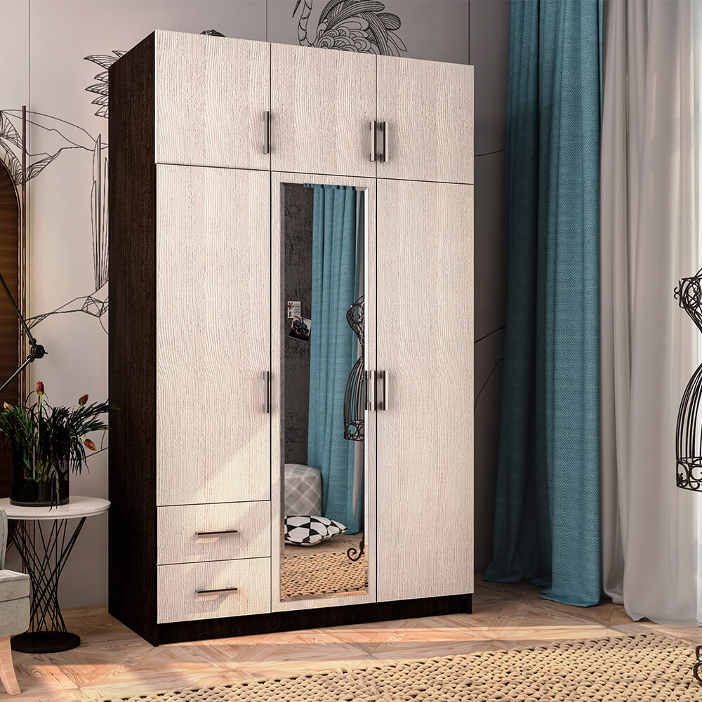 Шкаф 3-х ств.с ящиками (1290х2100х560) 