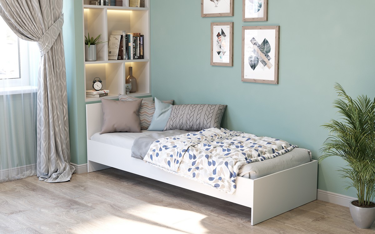 Кровать ЛАЙТ  КР-003 (Прямоугольный щиток) 1240 мм