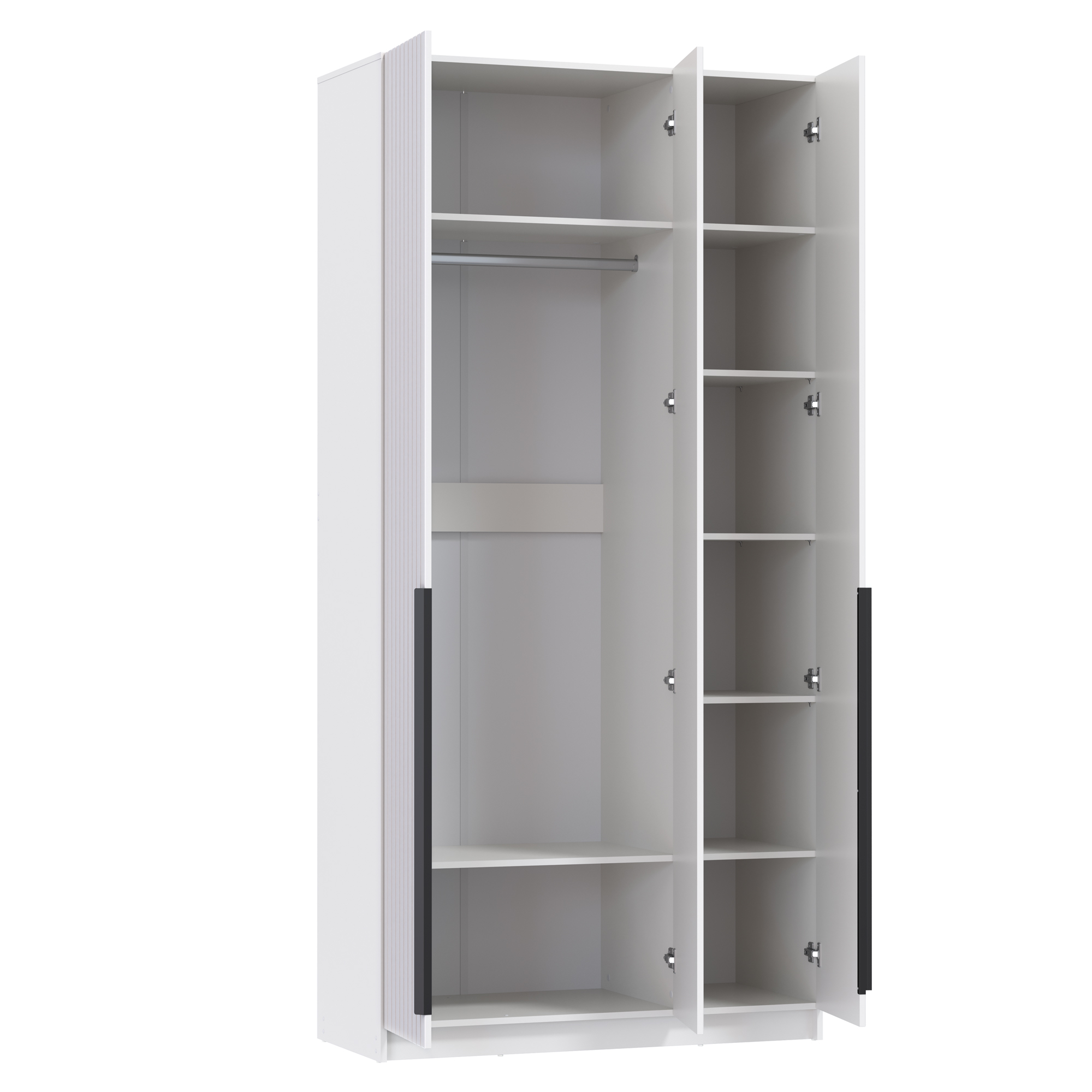 Шкаф для одежды 67.08 "Брандо" (3-х дв.) (МДФ ПВХ белый матовый) (h2500)