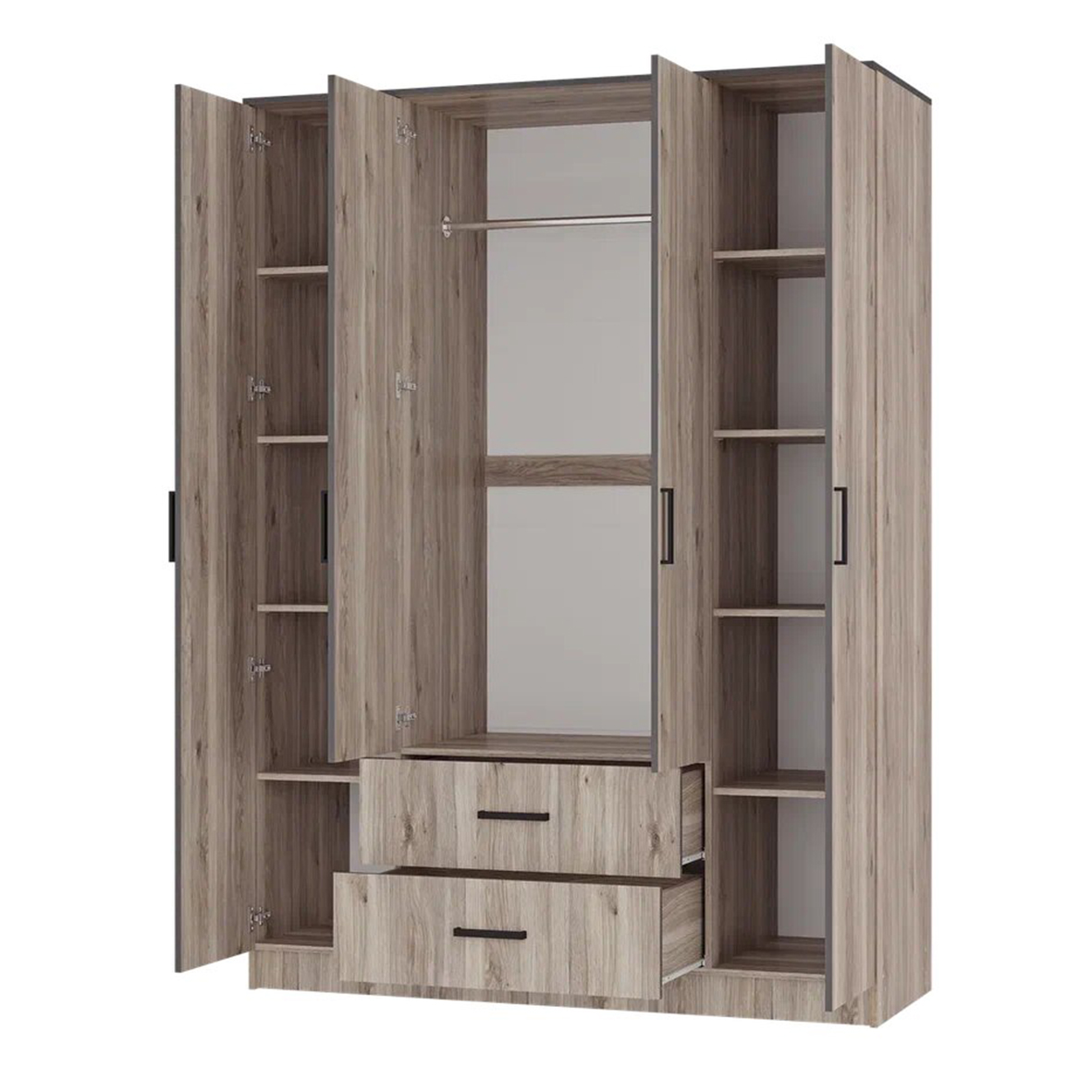 "Титан" шкаф 4-х створчатый Дуб смоки