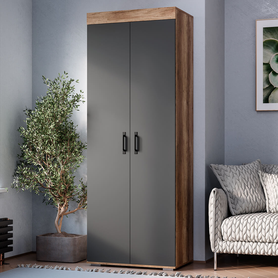 "Прима" Шкаф 2-х ств. "Прима" ШК-03 Дуб каньон