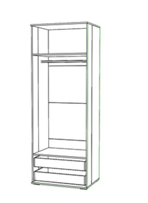 "КОНГО" ВЕНГЕ/ДУБ Шкаф 2х ств с  ящиками   2300*850*600 			