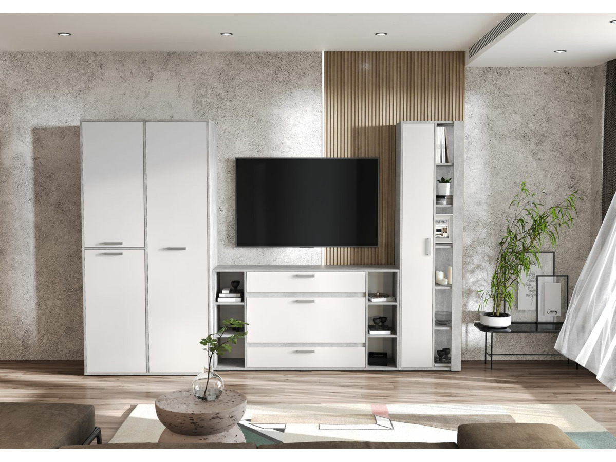 ДЕНВЕР ПН 03 Пенал закрытый (500х2020х350) Фасад БЕЛЫЙ/Корпус АТЕЛЬЕ СВЕТЛЫЙ