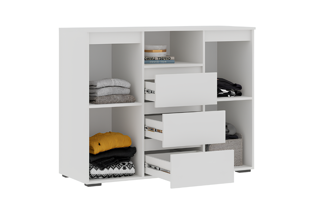 ХЕЛЕН КМ 01 Комод 1202 (1.202х0.958х0.460)ФАСАД БЕЛЫЙ/ КОРПУС БЕЛЫЙ