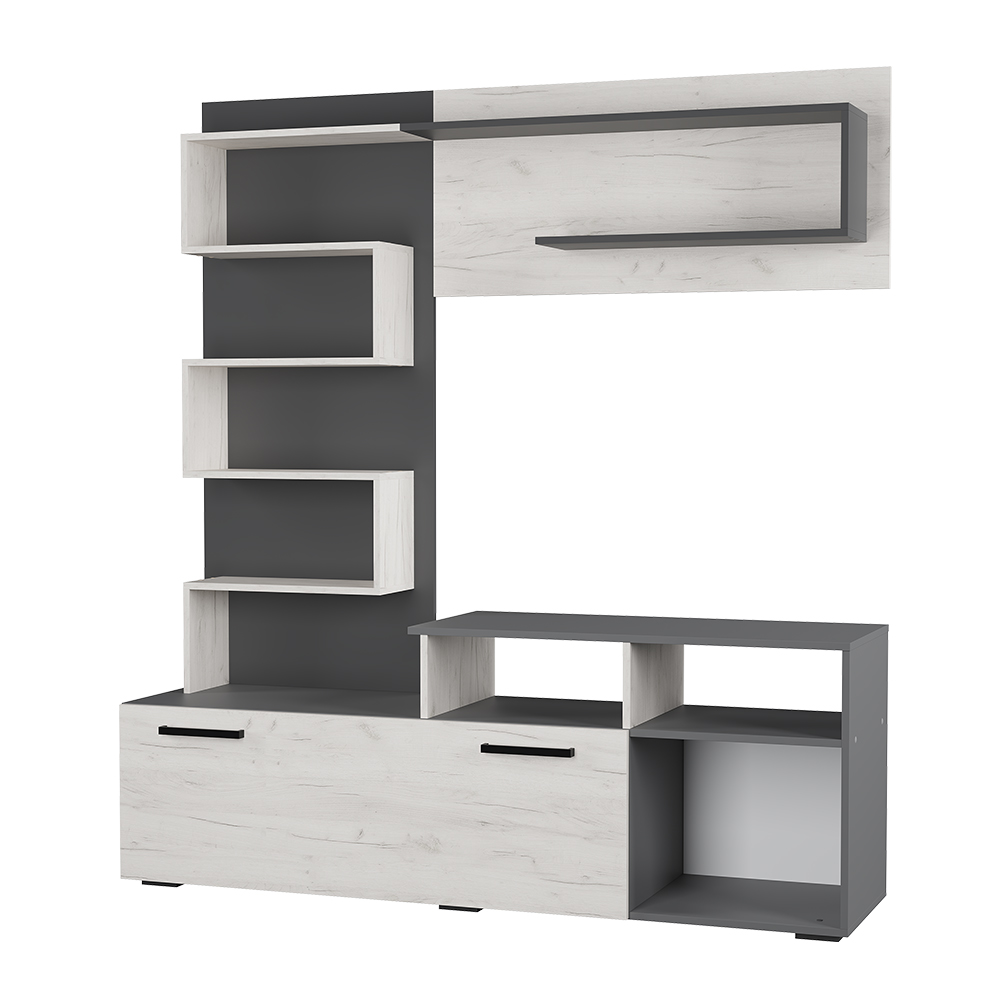 "Евро" Гостиная Графит/дуб крафт белый